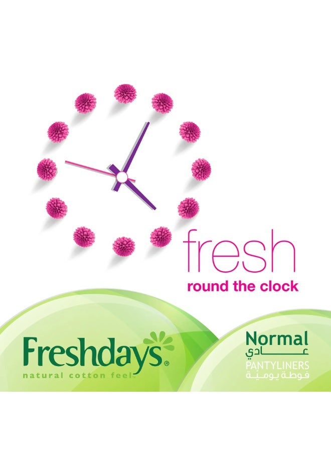 Freshdays Natural Cotton Feel Normal Pantyliners Soft Plus Flexy Fit & Odor Control Daily Freshness Economy Pack 48 Liners - Image 3